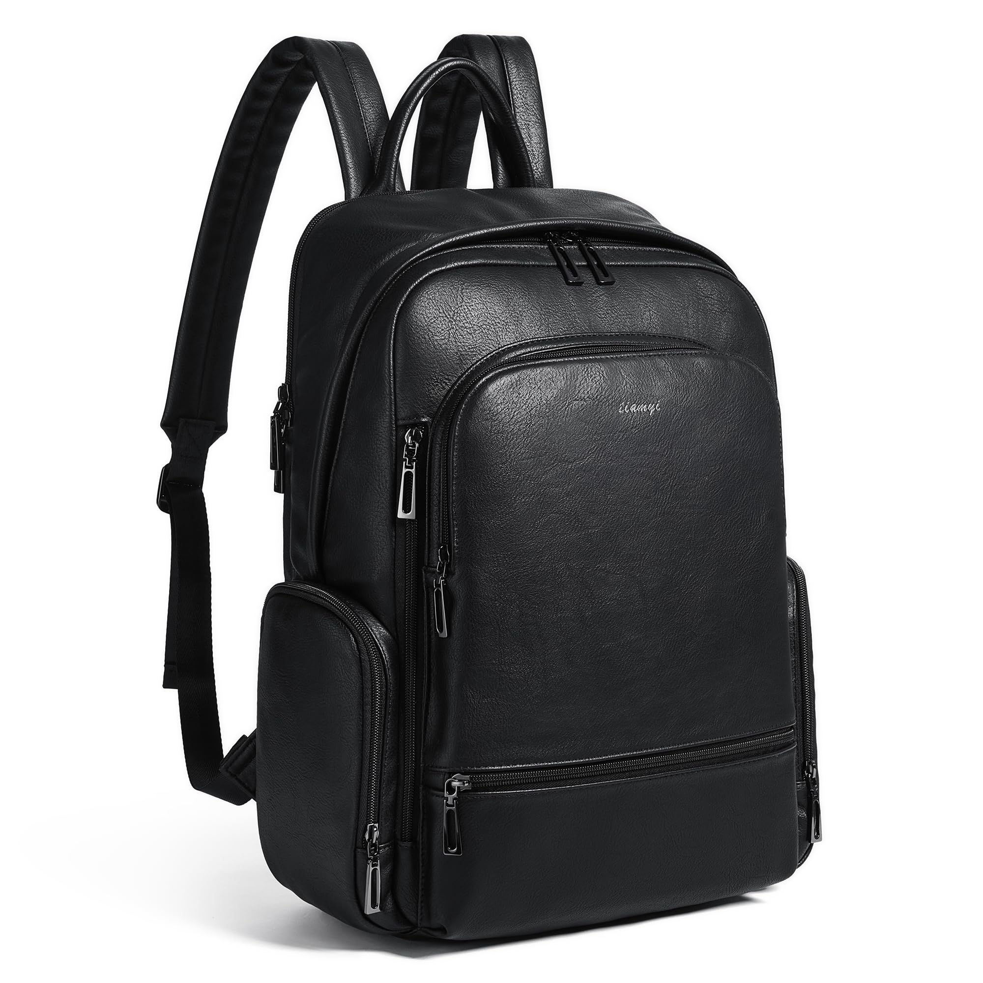 Sac à dos en cuir pour femme, sac à dos pour ordinateur portable de 15,6", sac à dos élégant, sac à dos pour le travail, les voyages, l'université