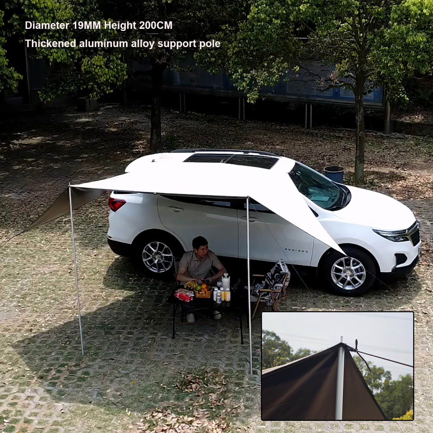 Markiza na Tylną Klapę SUV,2x3m Wodoodporna Plandeka Samochodowa do Biwakowania,Namiot Słoneczny do CiężAróWki,Przenośny Namiot na Tylną Klapę na Zewnątrz do Overlandingu,Jeepa,Vana,Pickup