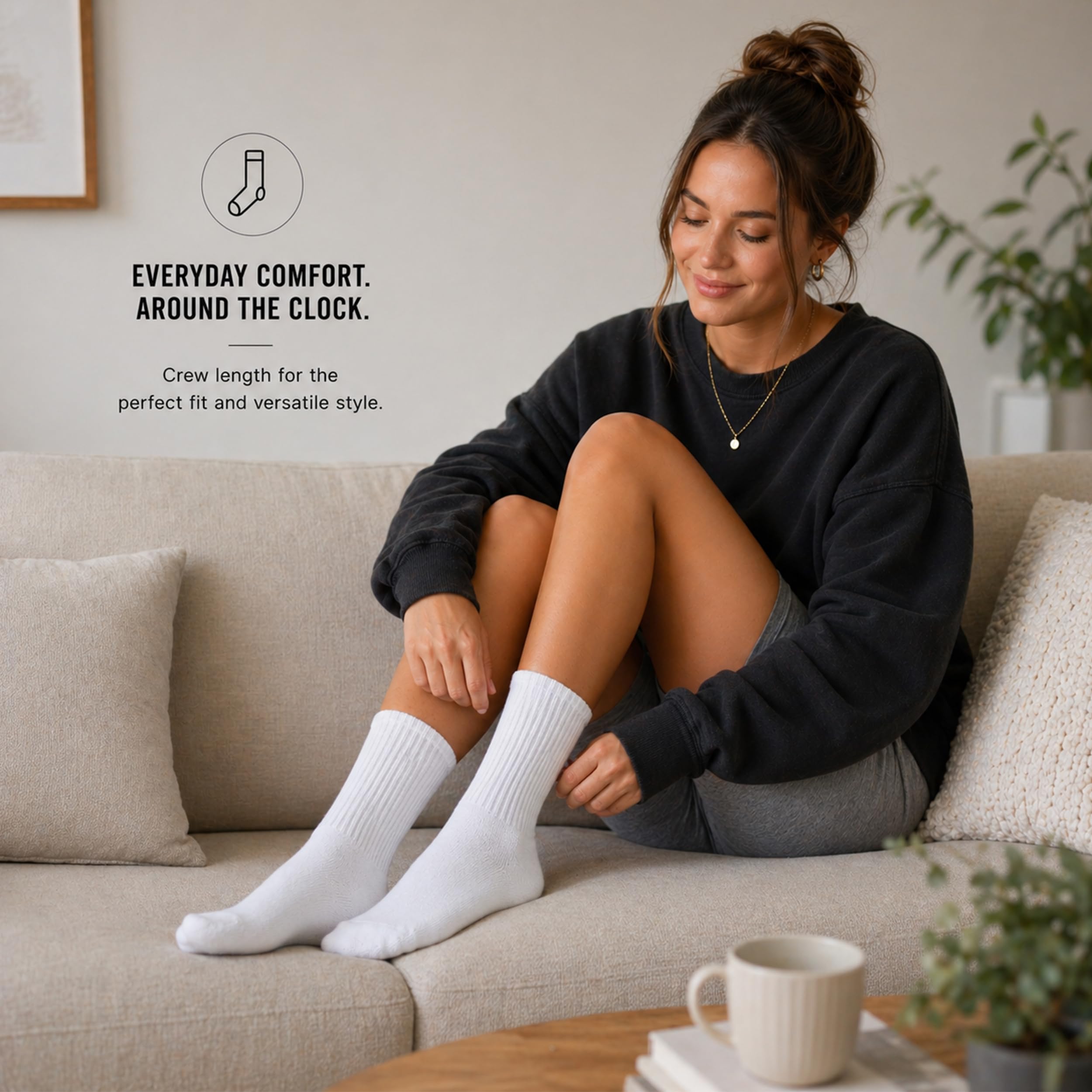 Winterlace 24 Cotton Crew Socks Calcetines para mujer y hombre, diseño de proyecto artístico, paquete económico básico Hombre (Pack de 24)