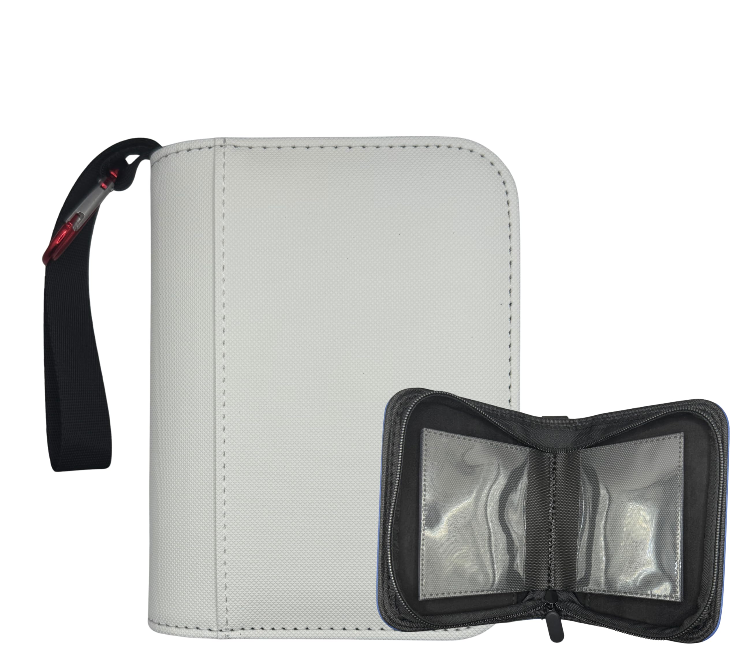 Splash 1 Pocket TCG Zipper Binder, 20 Side-Loading Pages, 40 Cards, for Collectibles, Sports, Trading Cards, White