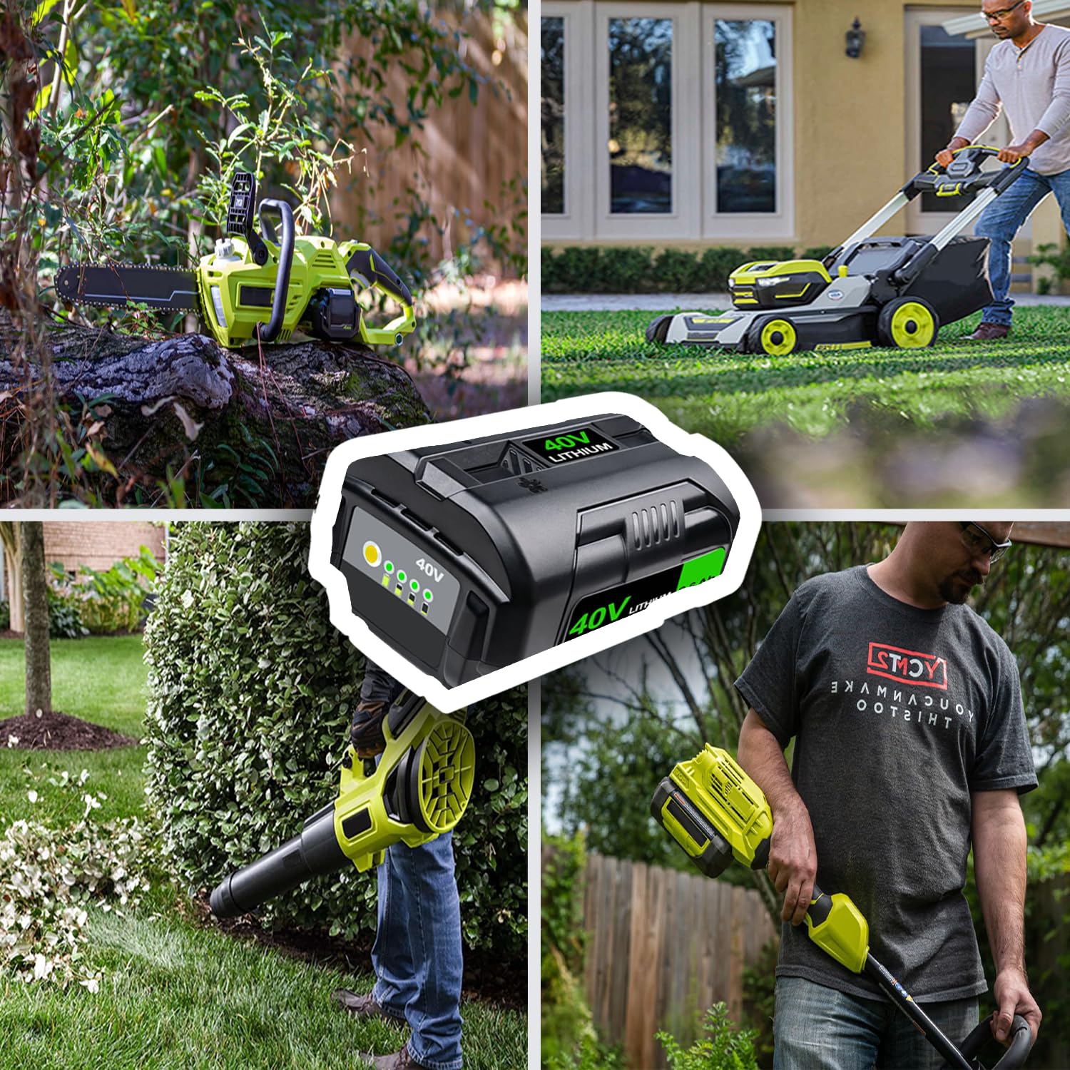 6600mAh Repuesto para batería Ryobi 40V Herramientas Eléctricas Inalámbricas, Compatible con Ryobi OP4040, OP4030, OP4050 Y OP4026
