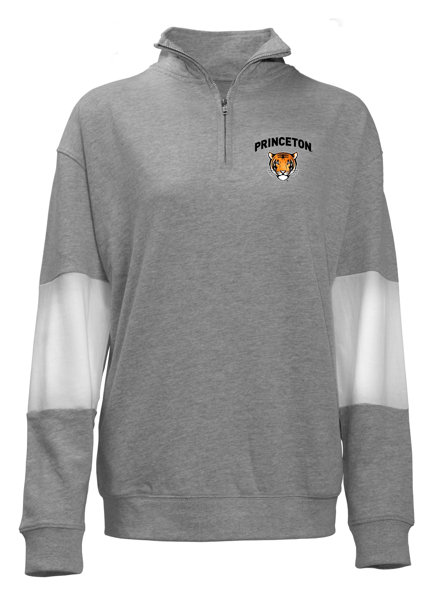 Old Varsity Brand Women's Quarter Zip French Terry, Gray, Large