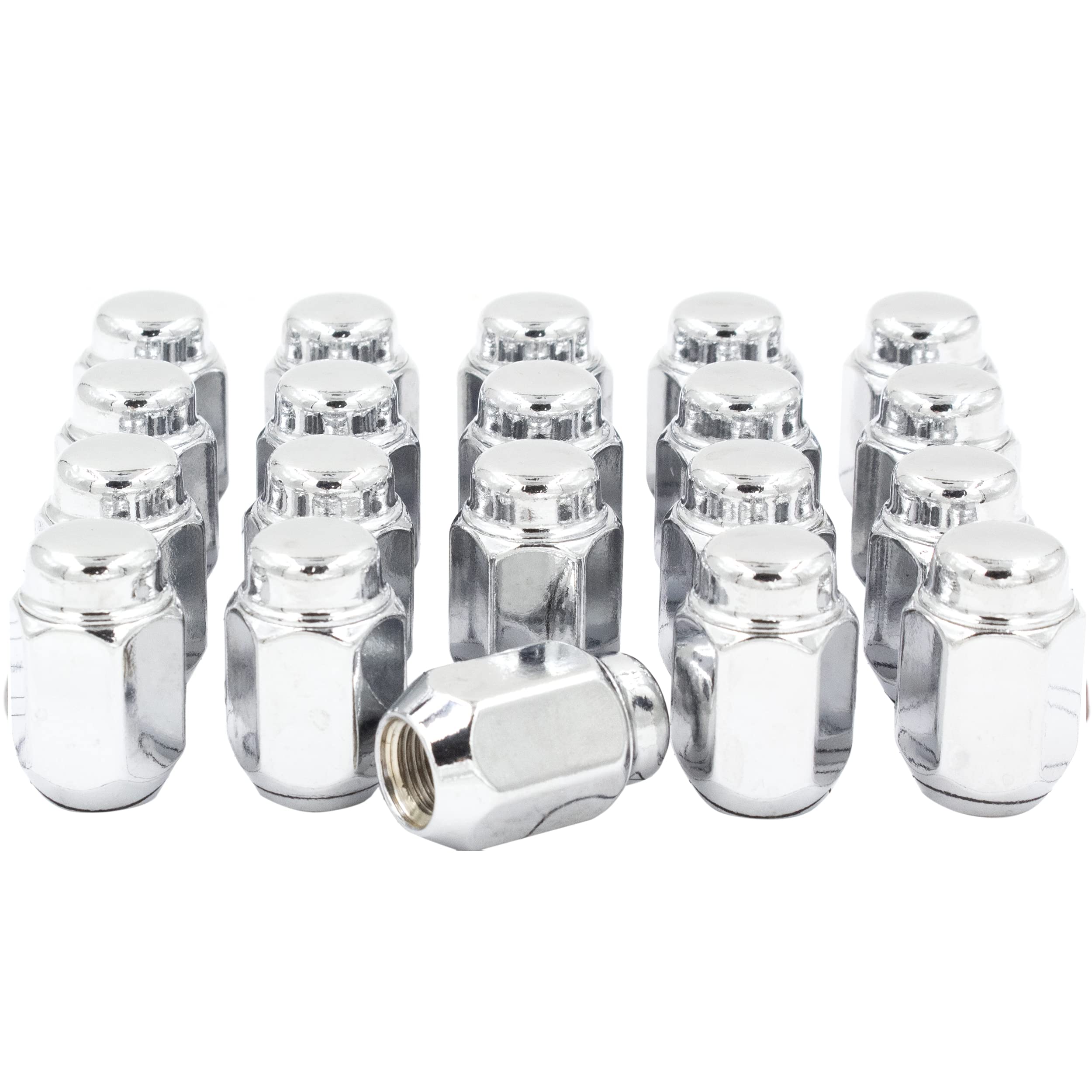 Wheel Accessories Parts 20 Pieces Vintage 13/16 21mm Hex Acorn Lug Nut 1/2 Thread 1.38 35mm Length 2 Piece Chrome Fits Many Vintage Ford Vehicles