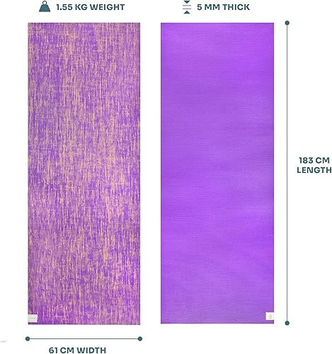 Miniatura 7 de Myga Esterilla de yoga de yute – Esterilla de ejercicio vegana de alto rendimiento – Esterilla de yoga biodegradable ecológica con respaldo de PVC –