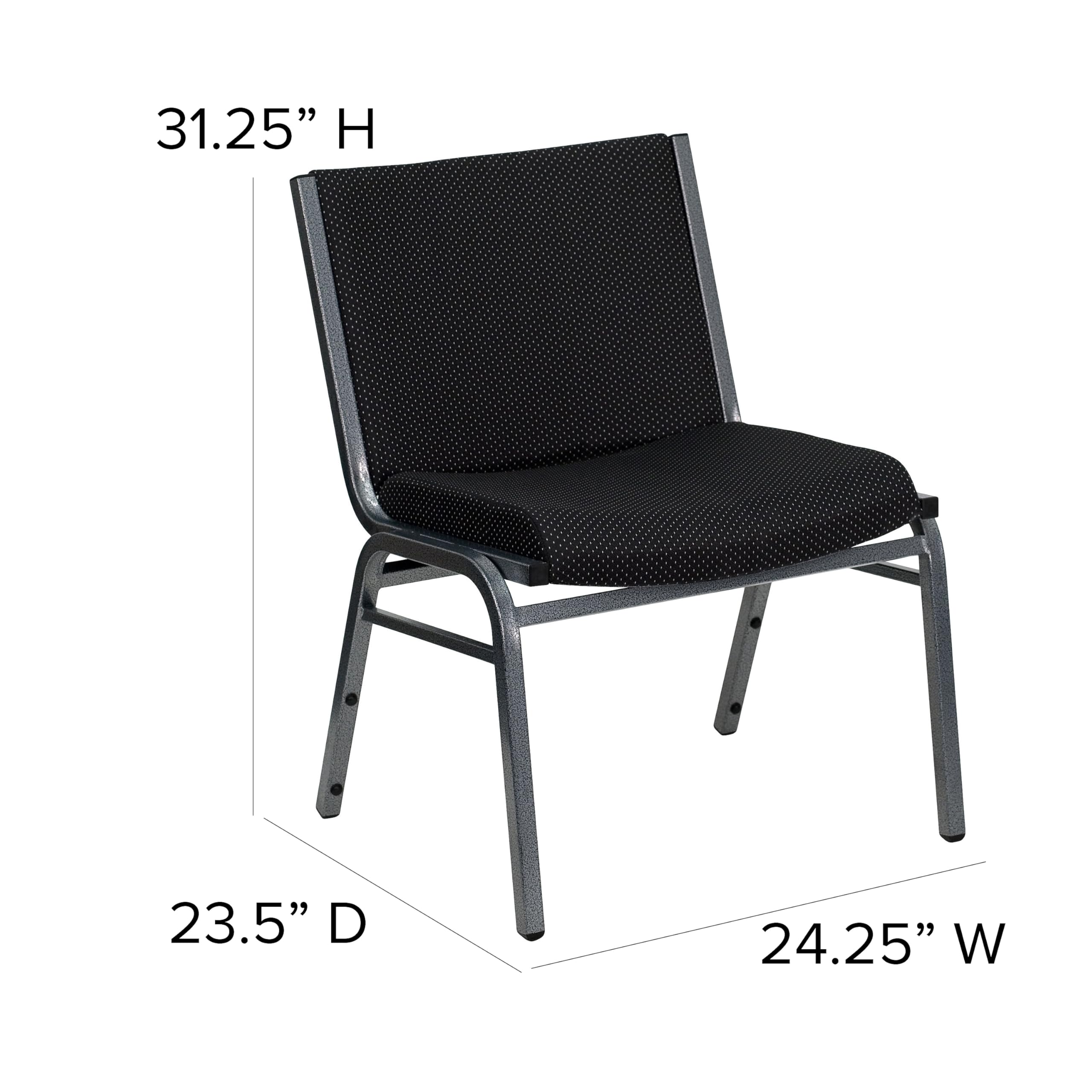 Flash Furniture Hercules Big & Tall Fabric Stack Chair Black | Fabric Upholstery Durable Construction Commercial Use 1000 LBS. Weight Capacity product thumbnail 5