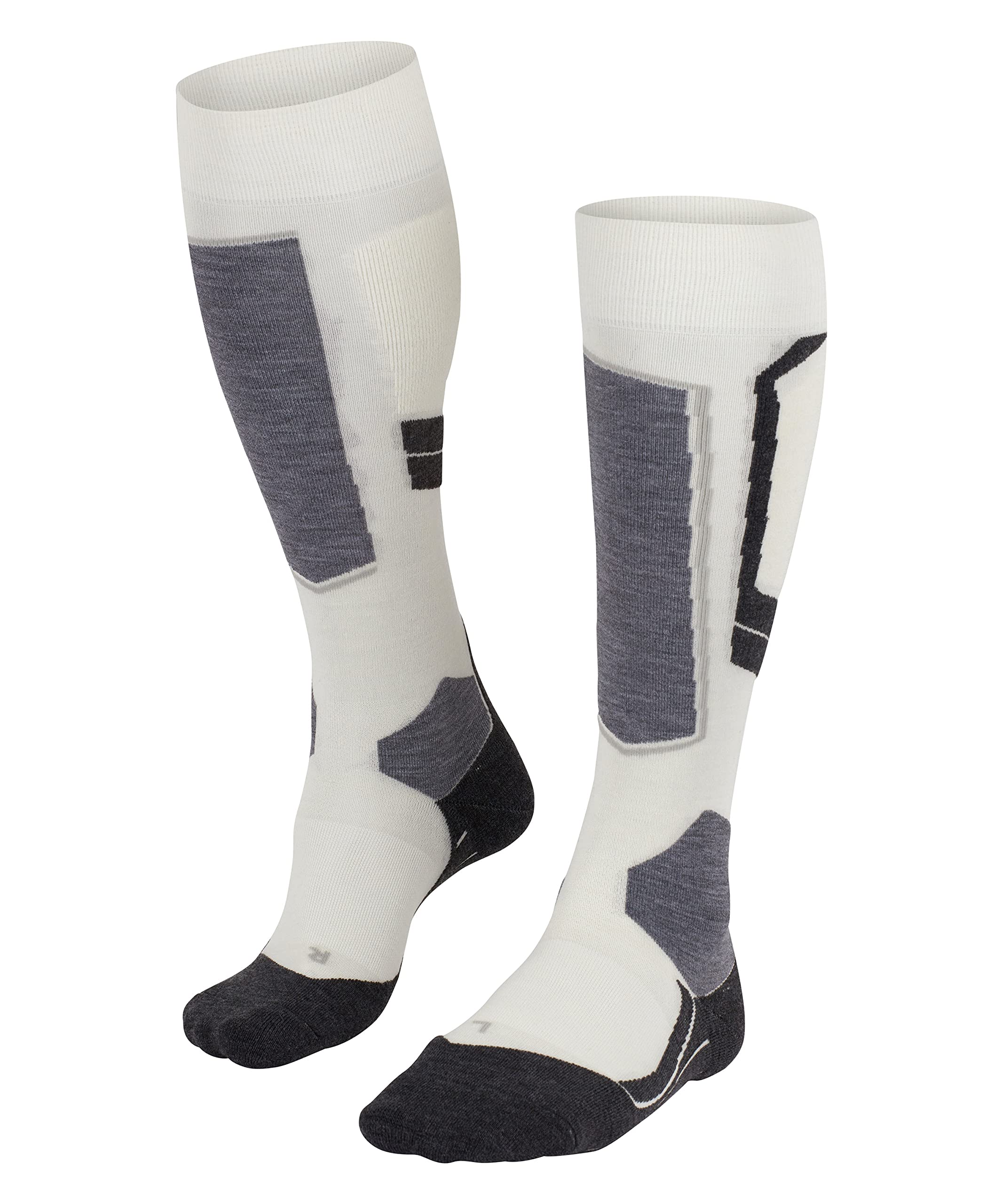 FALKE Women's SK4 Advanced W Kh Wool Warm Thin 1 Pair Skiing Socks, White Off-White 2040-O, 5.5-6.5