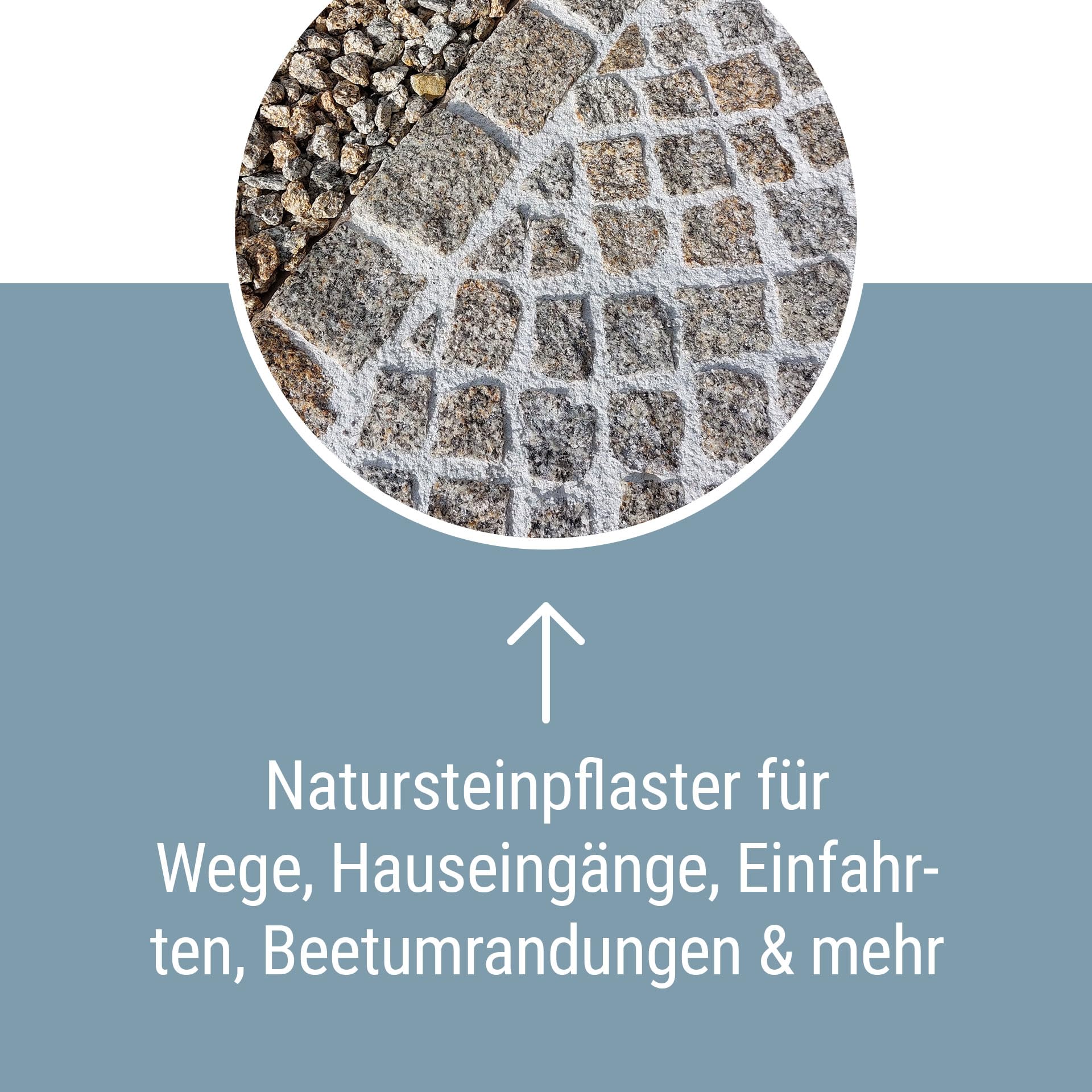 Schicker Mineral Granit Pflastersteine hellgrau 5x5x5 cm 25 kg, natürlicher Werkstoff, witterungsbeständiger Naturstein, frostbeständig, Mosaikpflaster