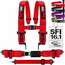 1pc Red SFI 5 Point Harness for Bucket Seat, Latch Release, 2 Color Options, Racing Harness 5 point, Race Car, Off Road, UTV, RZR [6091]