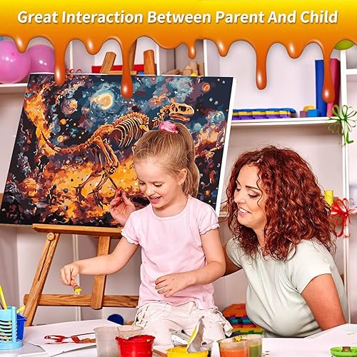 Miniatura 5 de RAOHEVU Pintura por números para adultos principiantes  Kits de pintura "Colorful Trees Grey" por números (16 x 20 pulgadas) con pintura acrílica y