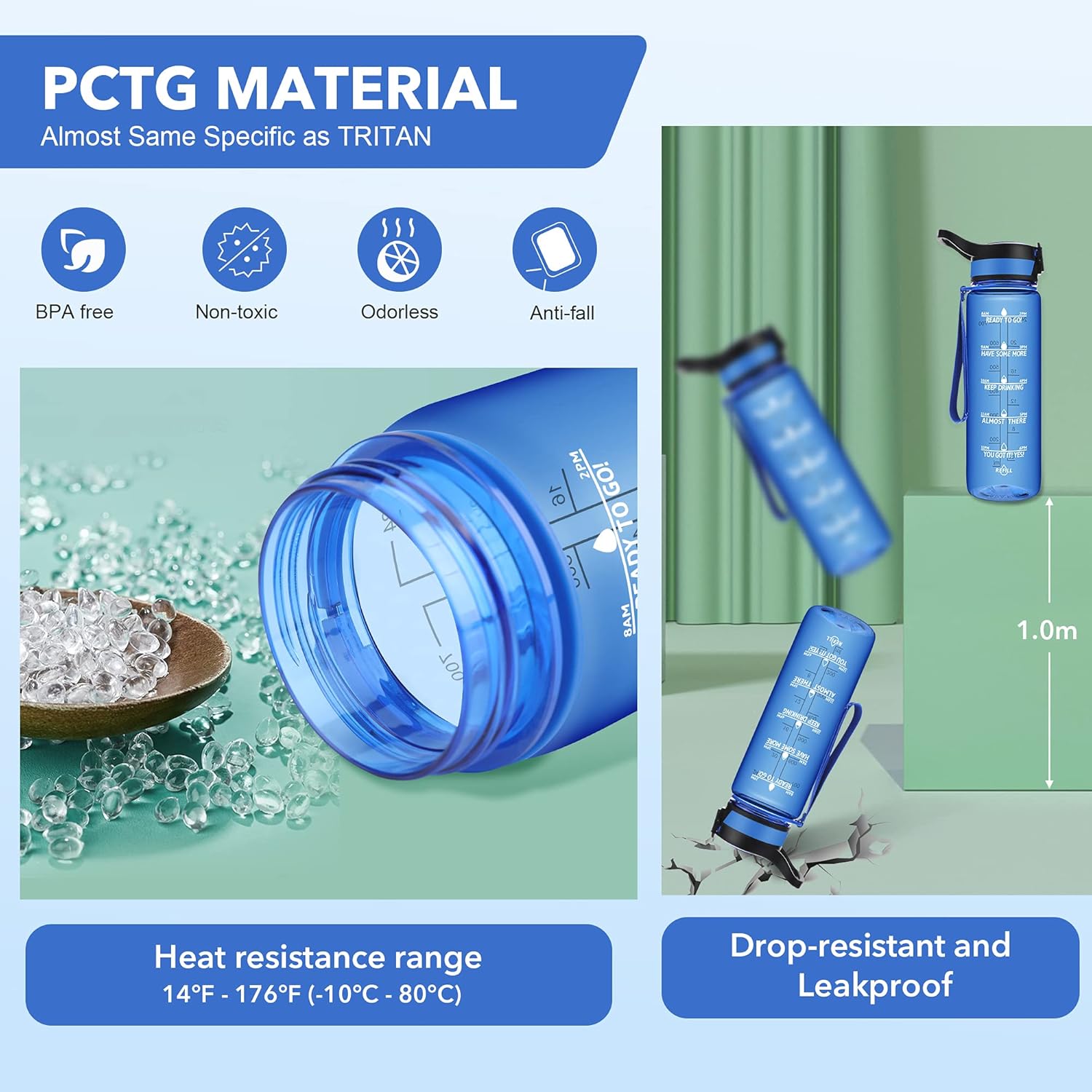 PASER 24OZ Water Bottle 750ML Drinking Bottle BPA Free with Safety Lock and Inspirational Time Mark Water Jug for Gym Office Home &Outdoor Activities Including Gift Box… : Sports & Outdoors