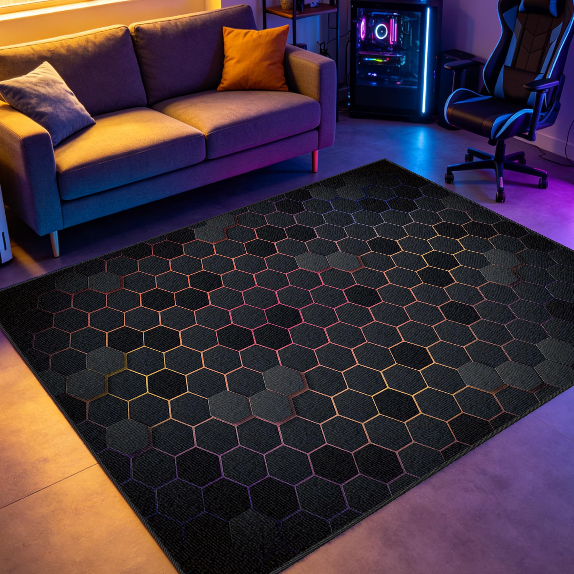 Tapis chambre ado 3D lavable pour en finir avec les rayures de chaise