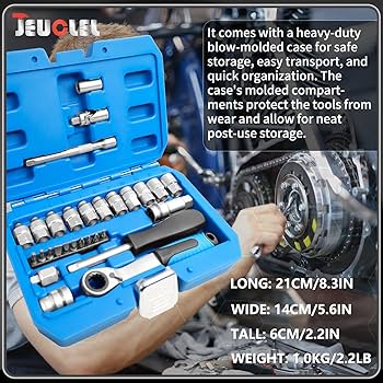 Amazon | JEUCLEL パススルーソケットセット 29個 1/4インチ ドライブ