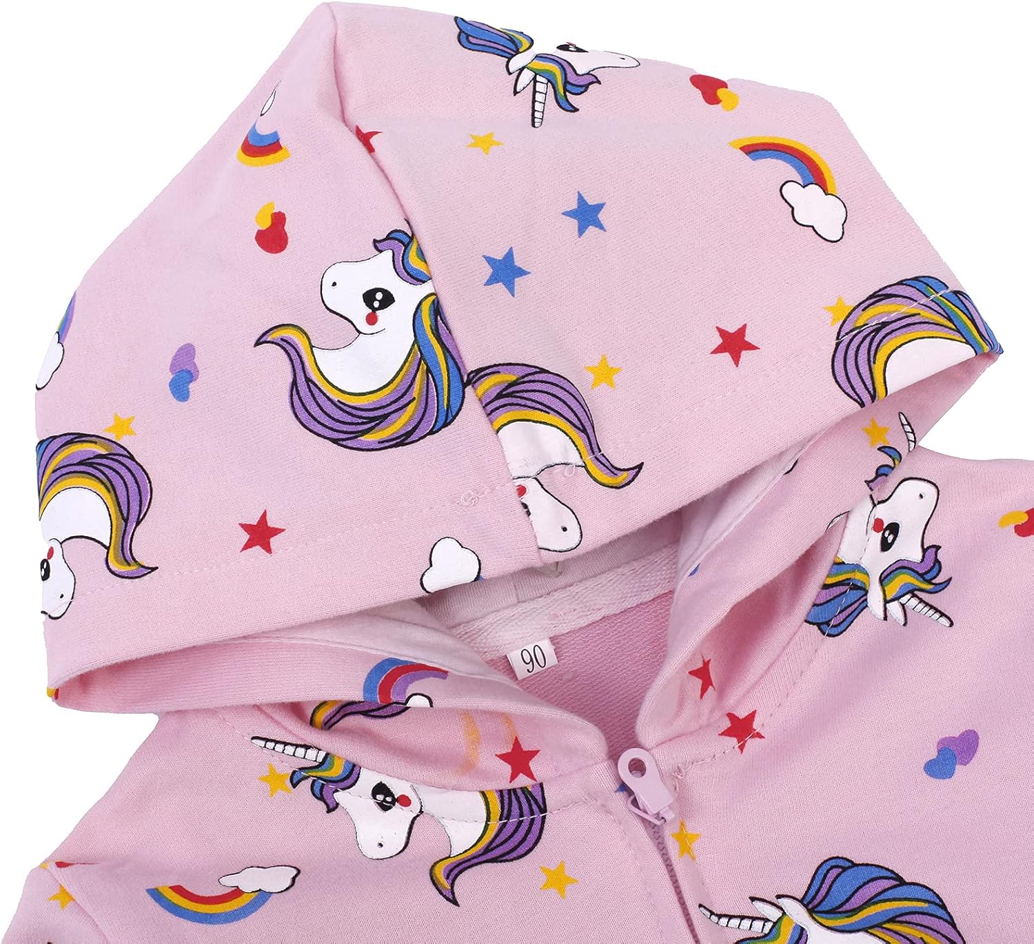 Baby Girl Zip-up Jacket Rainbow Unicorn Cotton Hoodie Sweatshirt Toddler Fall Coat Kids Winter Outfits Outerwear 2t-7t - Image 4