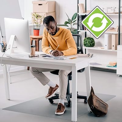 Floortex Cleartex Enhanced Polymer Rectangular Chair Mat with Anti-Slip Backing for Hard Floors - 30" x 48"