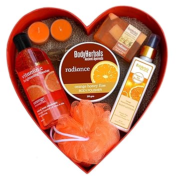 BodyHerbals Orange Signature Collections Skin Care Gift Set (Orange Honey Body Polisher 200gms; Orange Body Lotion 200 ml; Orange Shower Gel 200 ml; Orange Neroli Bathing Bar ; Bath Puff)