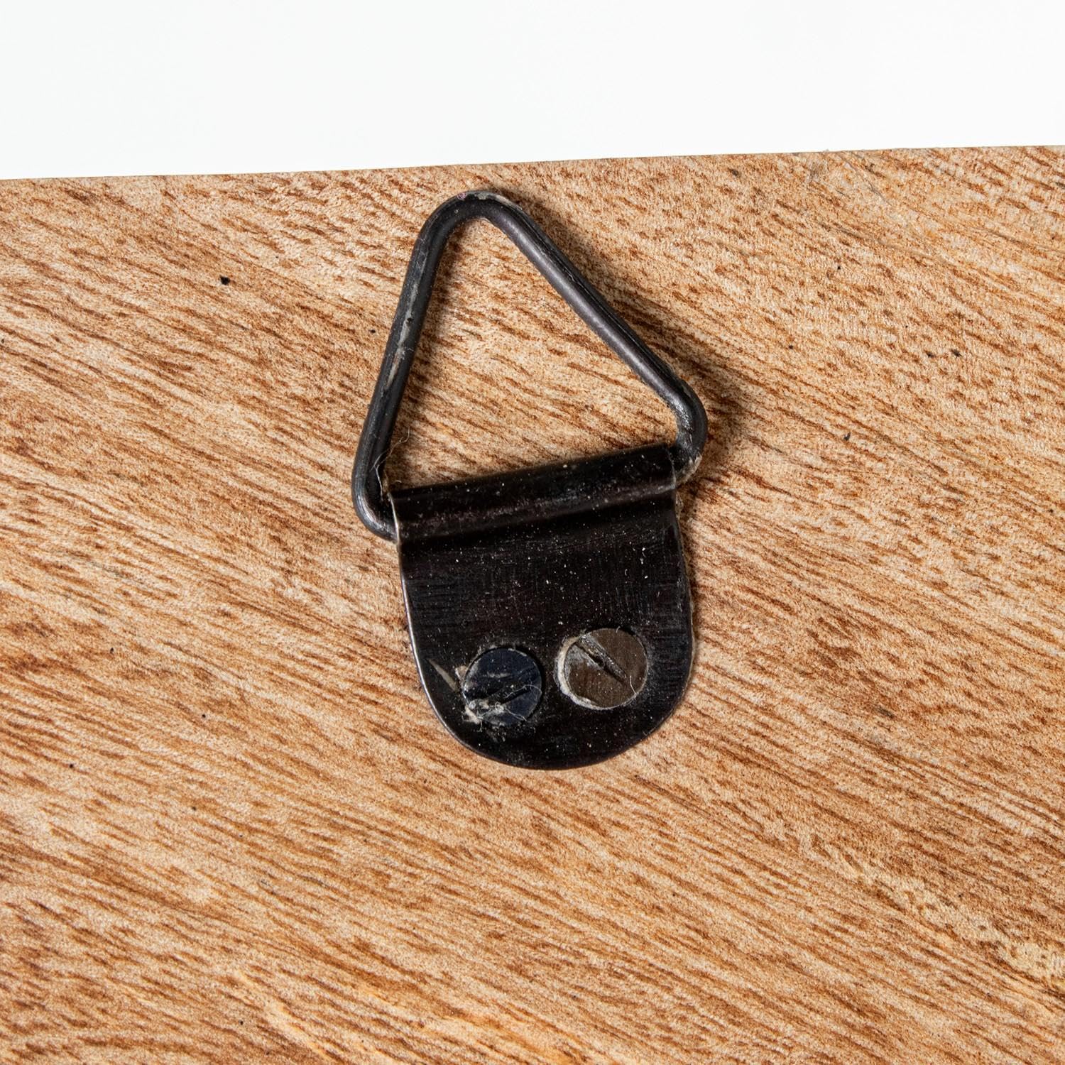 DRW Porte-manteau mural en bois avec 4 crochets en métal naturel, blanc et noir, 7 x 45 x 7,5 cm