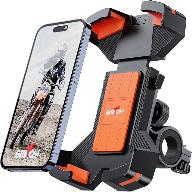 Grefay Uchwyt na Telefon Rowerowy Uchwyt Telefonu Motocykl Rowerowy Uchwyt Telefonu na Kierownicę z 360 Obrotów Dla 4.7-7.0 Cala Smartphone