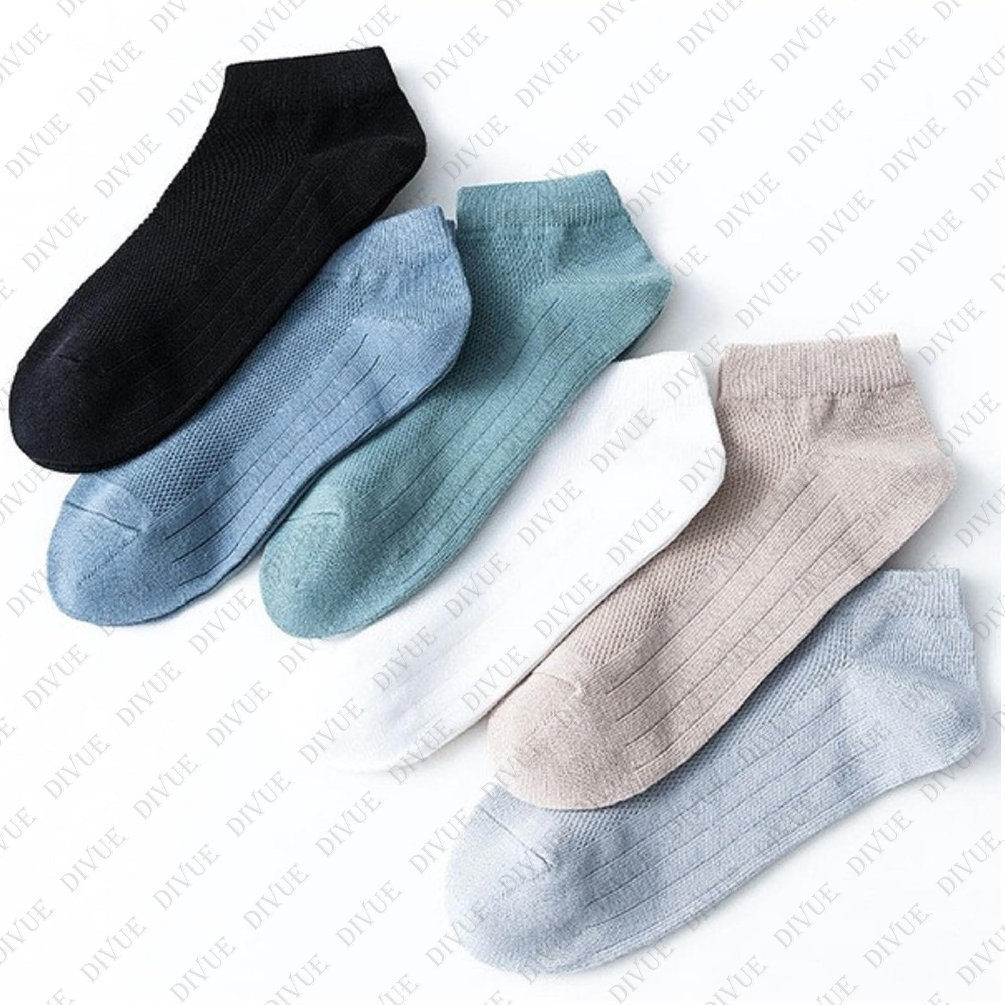 DIVUE Ankle Length Socks For Men And Women Free Size Pack of 6 | Made With Cotton Breathable, Anti Odour & Moisture Absorbent Combed cotton unisex Cute Multicolor design (Multi Color) - Image 5 thumbnail