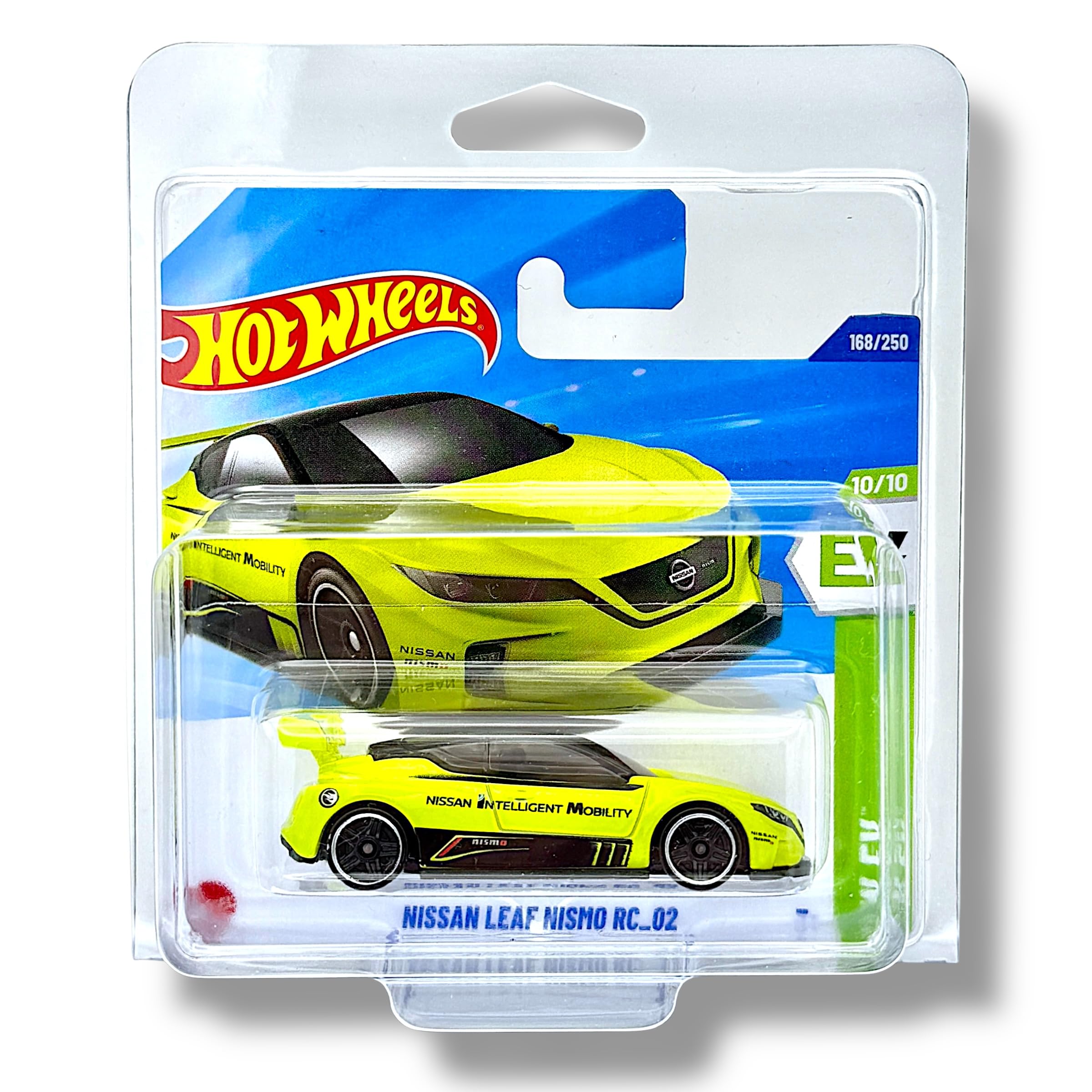 Hot Wheels Nissan Leaf Nismo RC_02 (Lime Green & Black (TREASURE HUNT)) 10/10 HW EV, 2025-168/250 (Short Card)