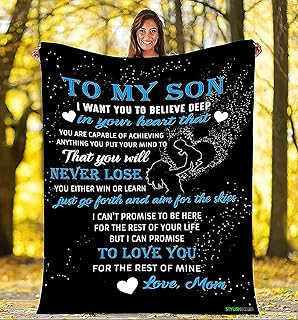 to My Son Believe Deep in Your Heart, Premium Blanket, Fleece Blankets Gift for Son, Christmas Day Gift, Childrens Day, Birthday Gifts for him. Super Soft and Cozy Blanket (60