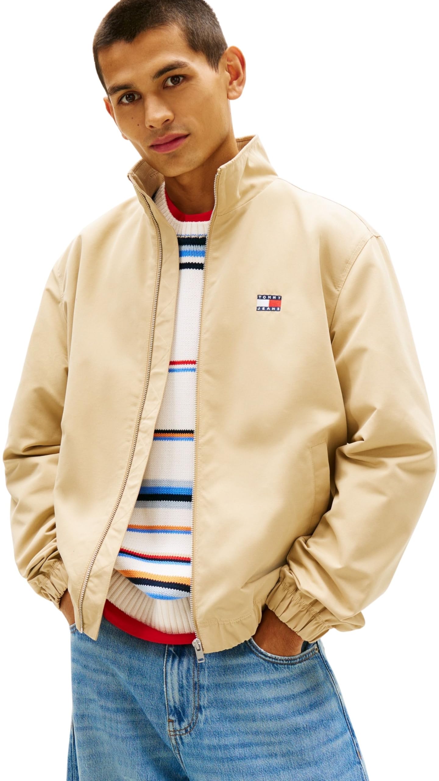 Tommy Jeans Men's TJM Essential Jacket Ext Dm0Dm22720, Beige (Gentle Gold), 4XL Grande Taille