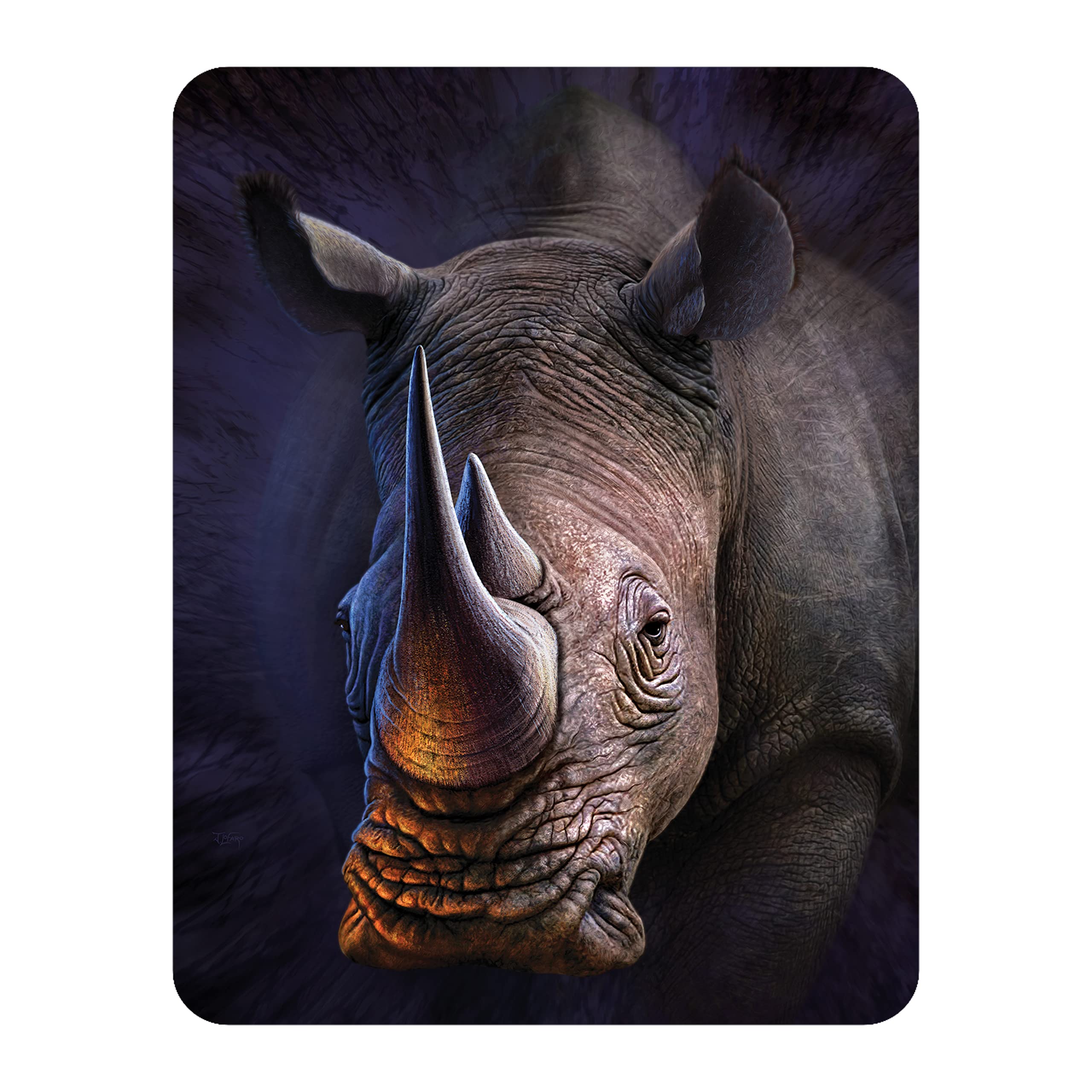 3D Livelife White Magnet - Rhino From Deluxebase. Lenticular Animal Fridge Magnet. Decorative 3D Rhino Flat Magnets. Cute Small Magnets For Fridge, Dishwasher And Board.