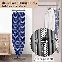 Vista 4 de Tabla de planchar clásica, compacta y ahorradora de espacio, tabla de planchar de tamaño 43 x 13 pulgadas, área de planchar extra ancha