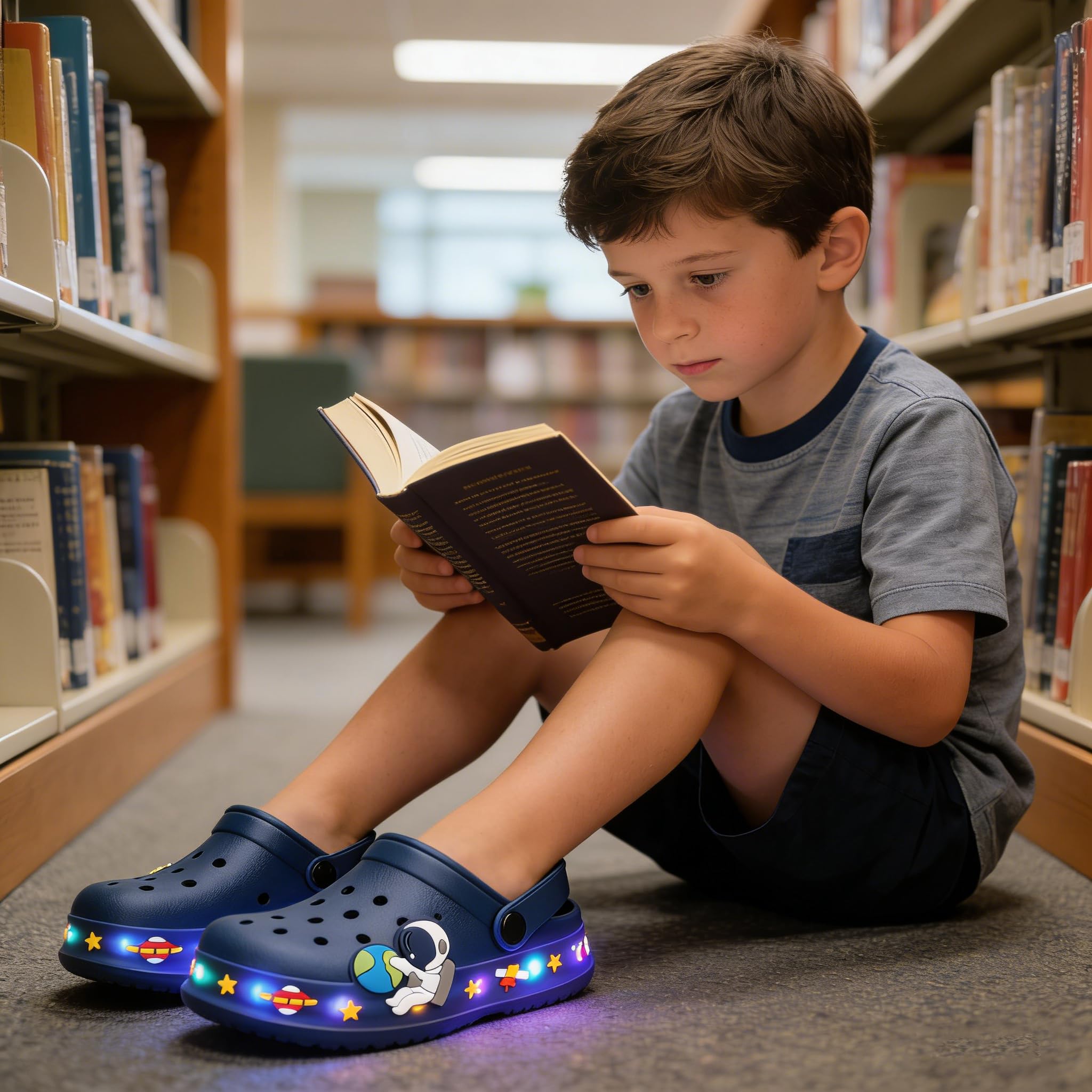 GULAKY Zoccoli per bambini, pantofole per bambini, sandali per ragazze, scarpe da giardino, strisce LED