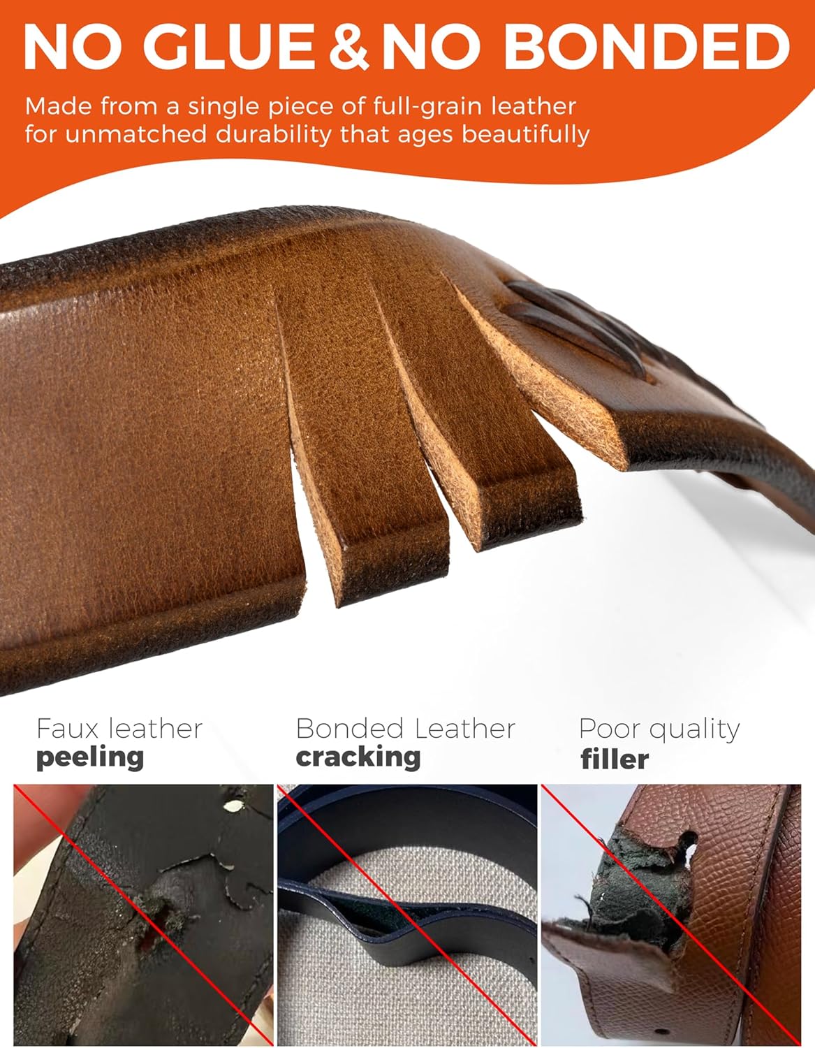 1.3“ Women's Casual Leather Belt with Metal Buckle - Image 5