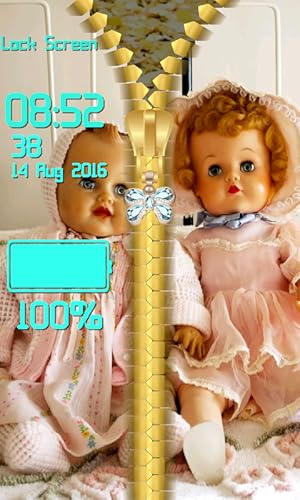 Tela bonito Dolls Zipper fechamento