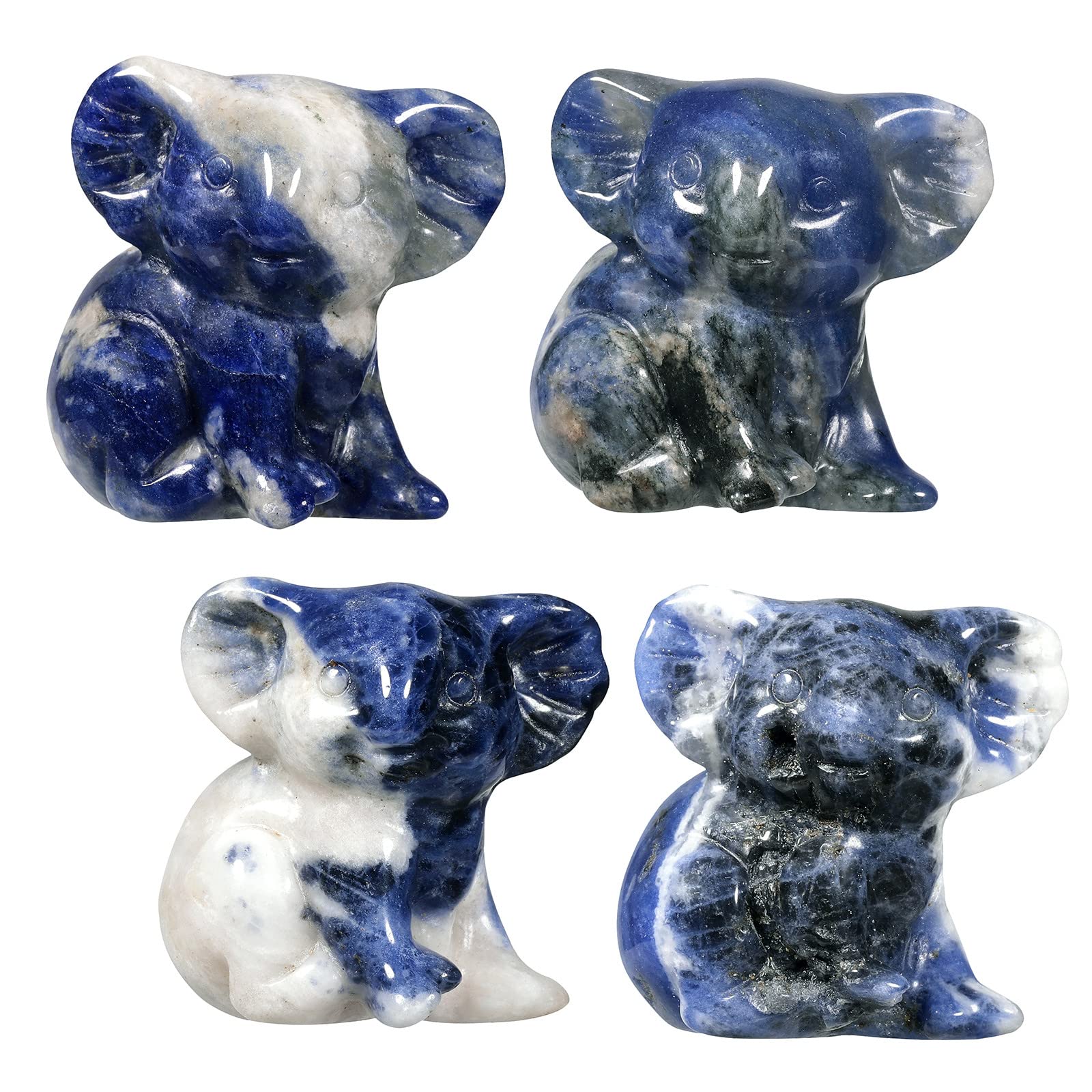 Nupuyai 2pcs Sodalite Mini Crystal Stone Statue Carved Animal Kangaroo Set - Image 3