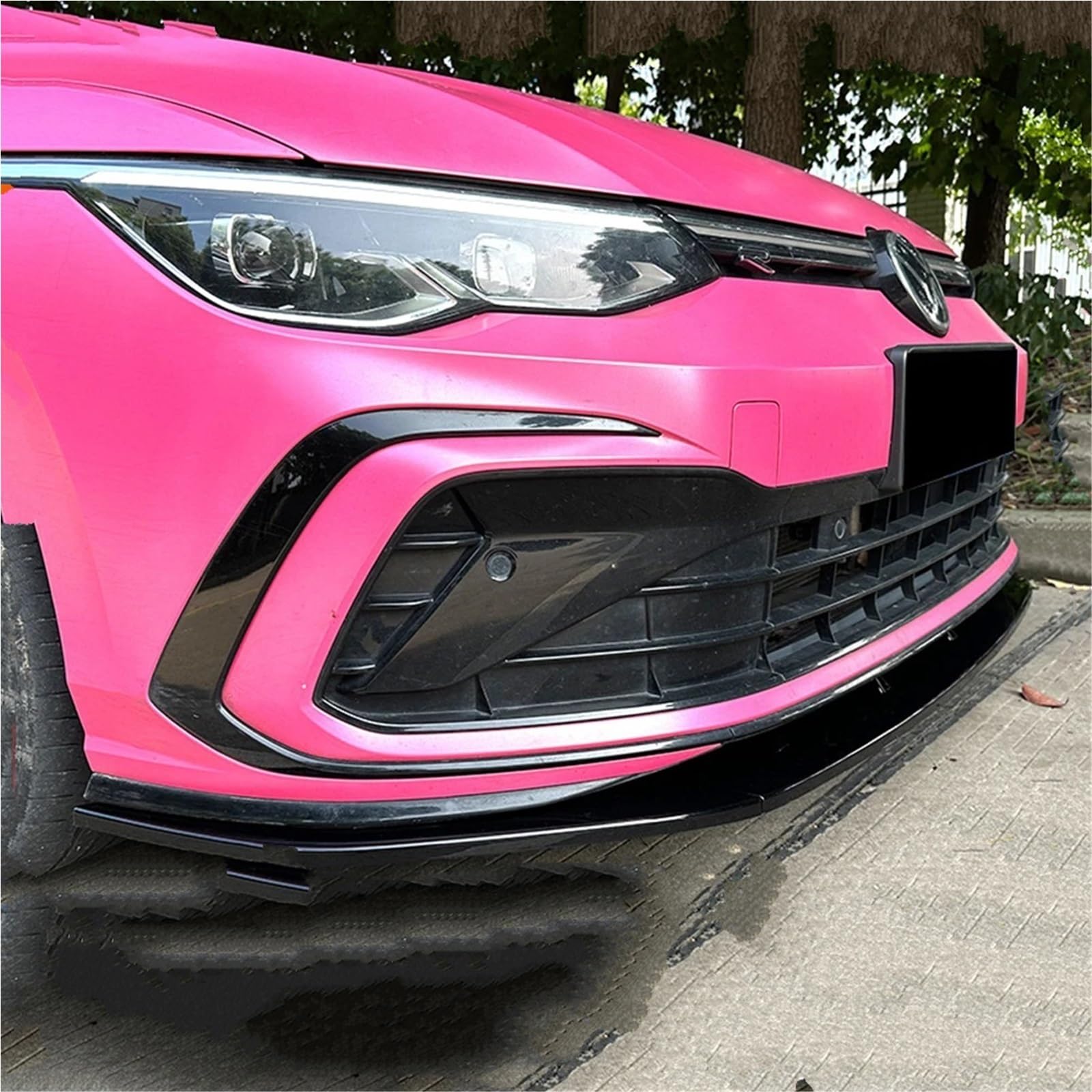 Spoiler dachowy tylny spojler Styl przedniego zderzaka Spoiler pasuje do VW Golf MK8 Golf8 GTIGTD GTE pasuje do R-Line 2020-2023 Dyfuzor Splitter Podbródek Ochraniacz(Carbon Look)