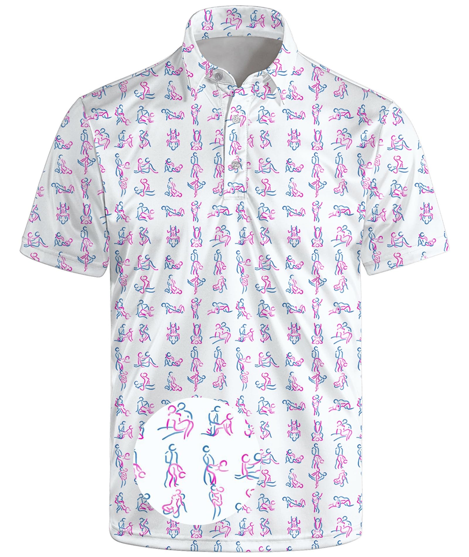 Polo de golf para hombre, estampado divertido, manga corta, camisas de golf de alto rendimiento, polos de golf