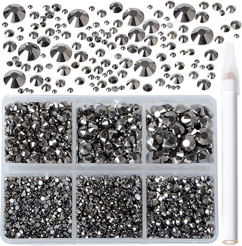 Miniatura 116 de 2880 diamantes de imitación para arte de uñas, sin termofijación, fijación con pegamento, cristales redondos de vidrio con base plana para hacer