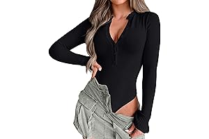 Women's Fall V Neck Bodysuit Tops