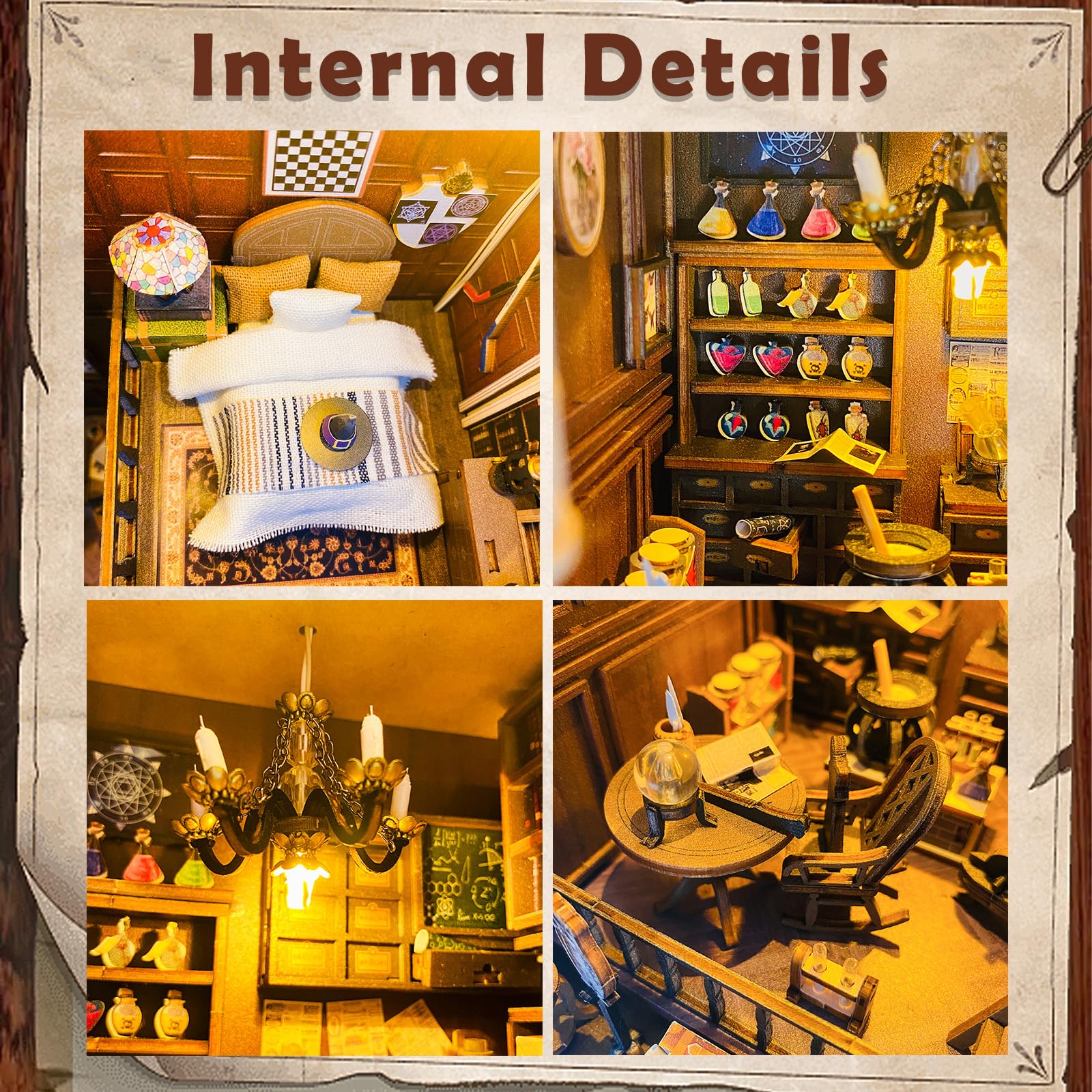 Lycidae Book Nook Kit for Adults DIY Dollhouse Booknook, 3D Wooden Puzzle - Image 4