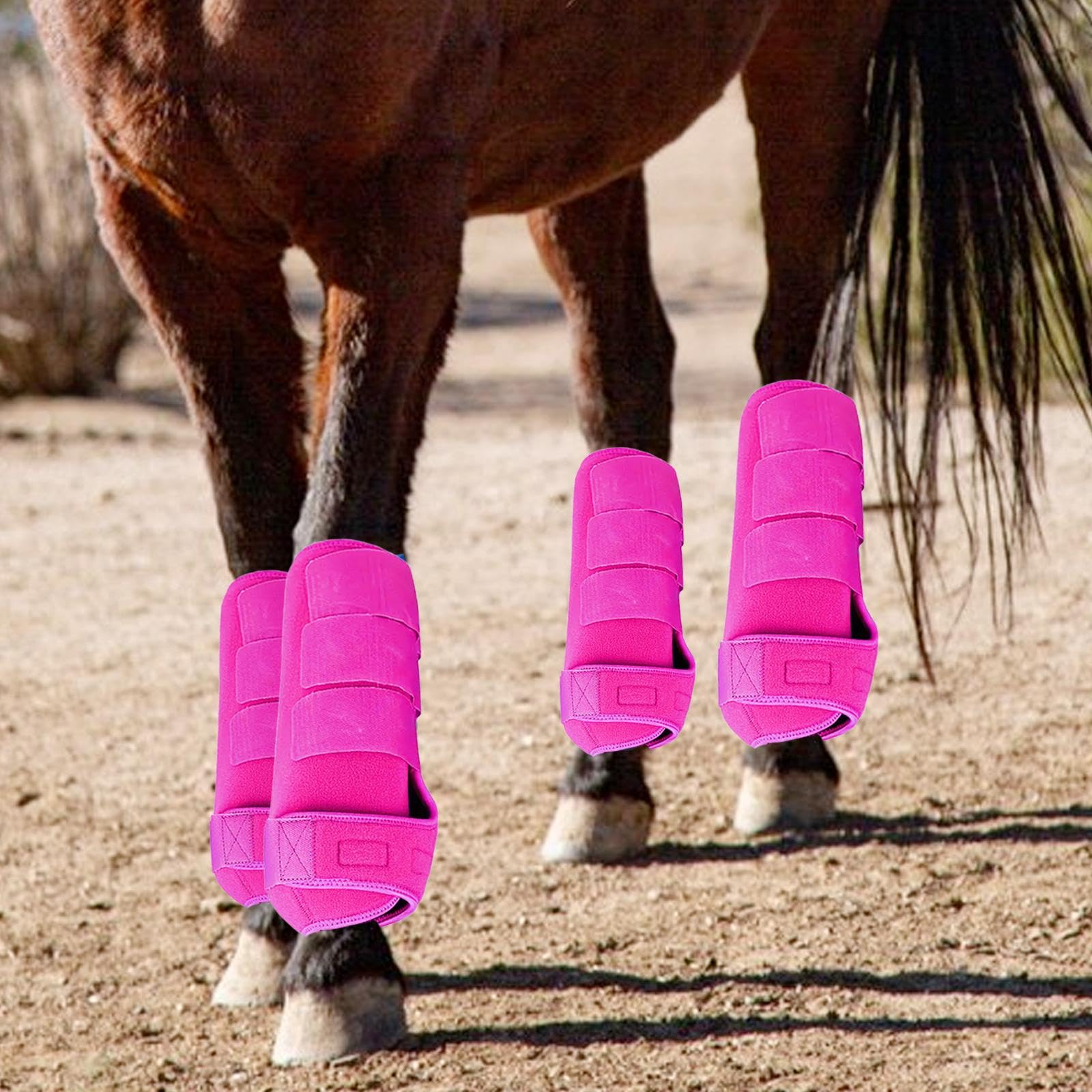 Juego de 4 Protectores de Patas para Caballos, Equipo Ecuestre, Vendas para Patas, Protectores de Patas para Entrenamiento de Equitación.