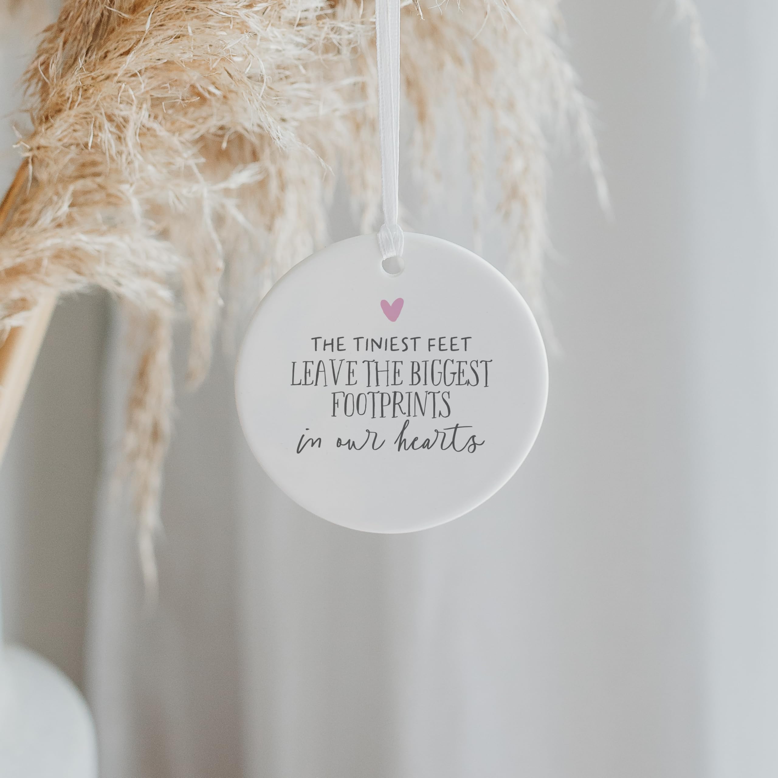 Baby Loss Memorial Gift, Miscarriage/Stillbirth Keepsake, The Tiniest Feet Leave The Biggest Footprints In Our Hearts (Pink - Image 3
