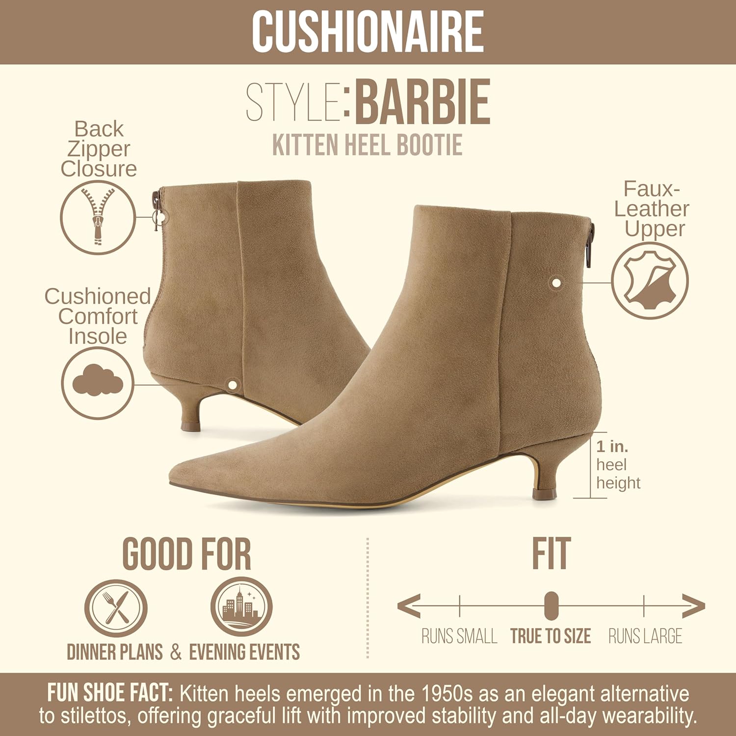 CUSHIONAIRE Women's Barbi Kitten Heel Bootie +Memory Foam, Wide Widths Available - Image 4