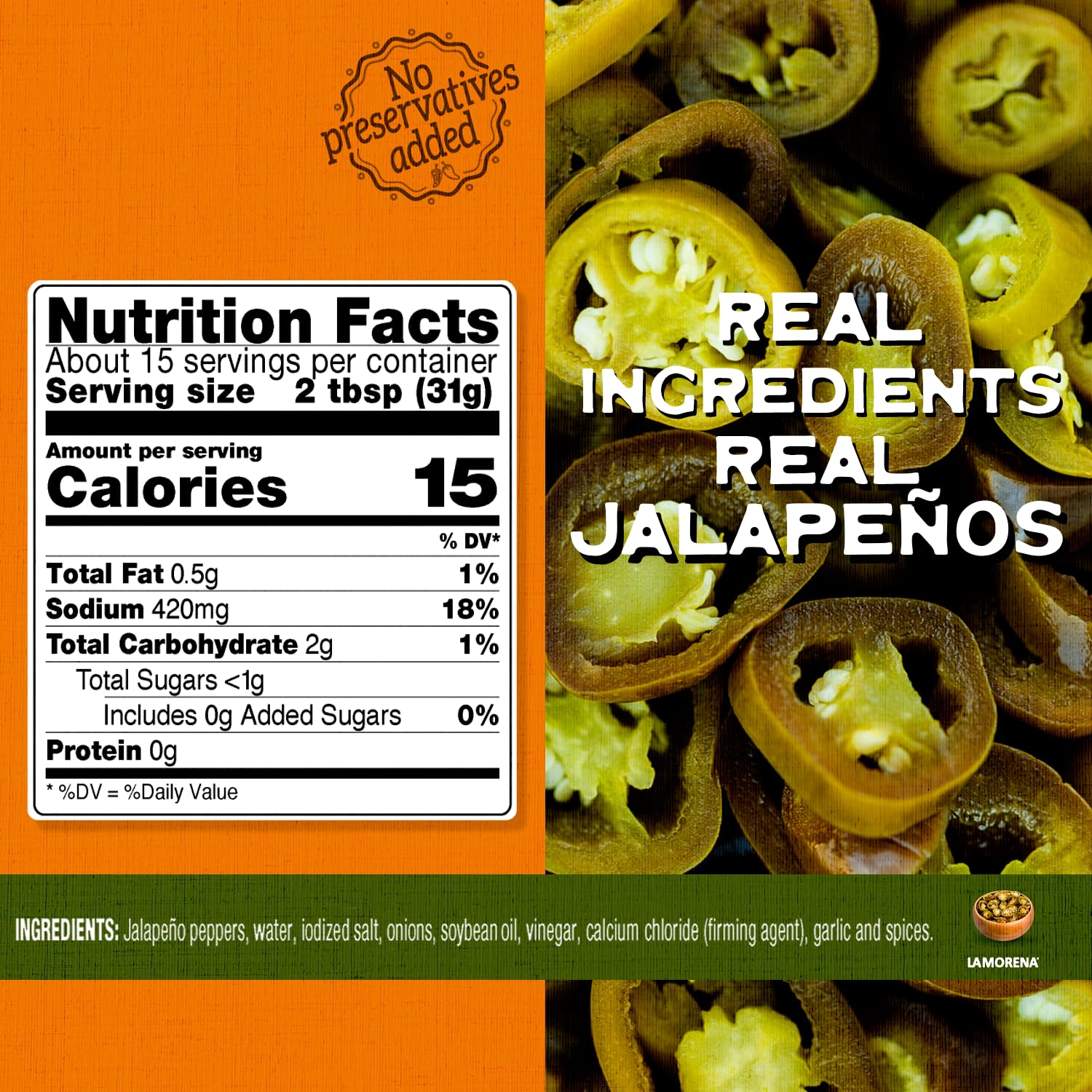La Morena Nacho Slices Pickled Jalapeno Peppers 28 oz (single)