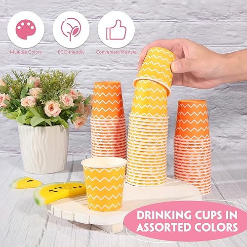 Miniatura 3 de 1000 tazas de papel de 5 onzas, tazas desechables de papel multicolor, mini tazas para beber bebidas frías, tazas pequeñas para el baño, para