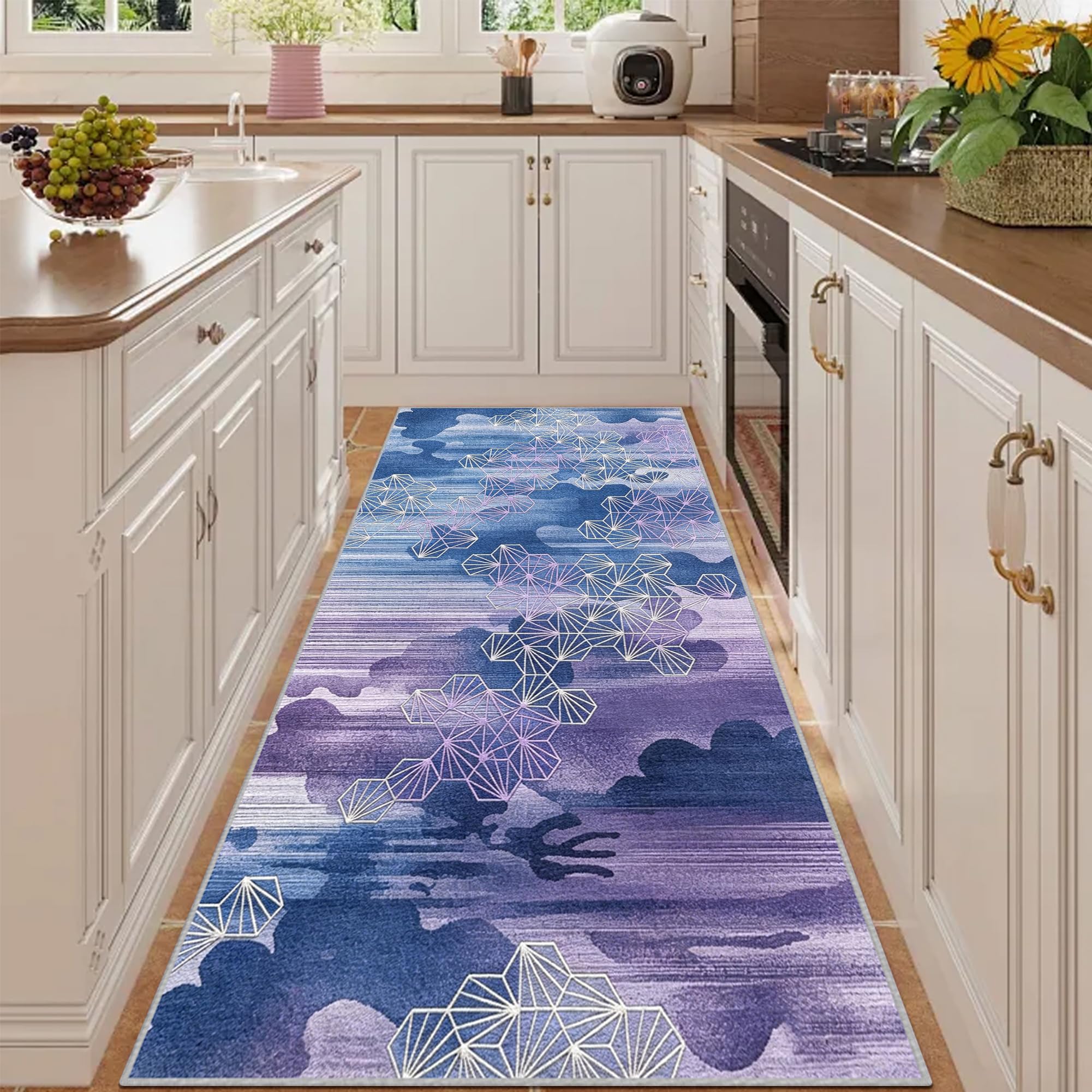 Alfombra de pasillo larga antideslizante de 50x450 cm lavable para entrada y cocina