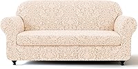 Vista 16 de SUBRTEX Fundas para sofá de 2 piezas, diseño de damasco jacquard de 3 plazas con cojín de asiento, fundas elásticas para sofá, protector de muebles