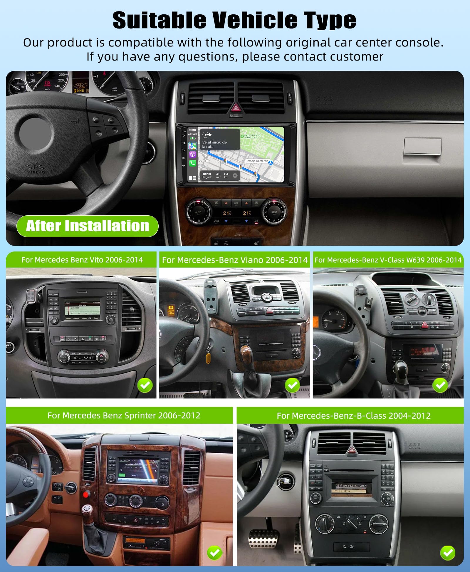CAMECHO 4+128G radio samochodowe z systemem Android 15 do Mercedes-Benz