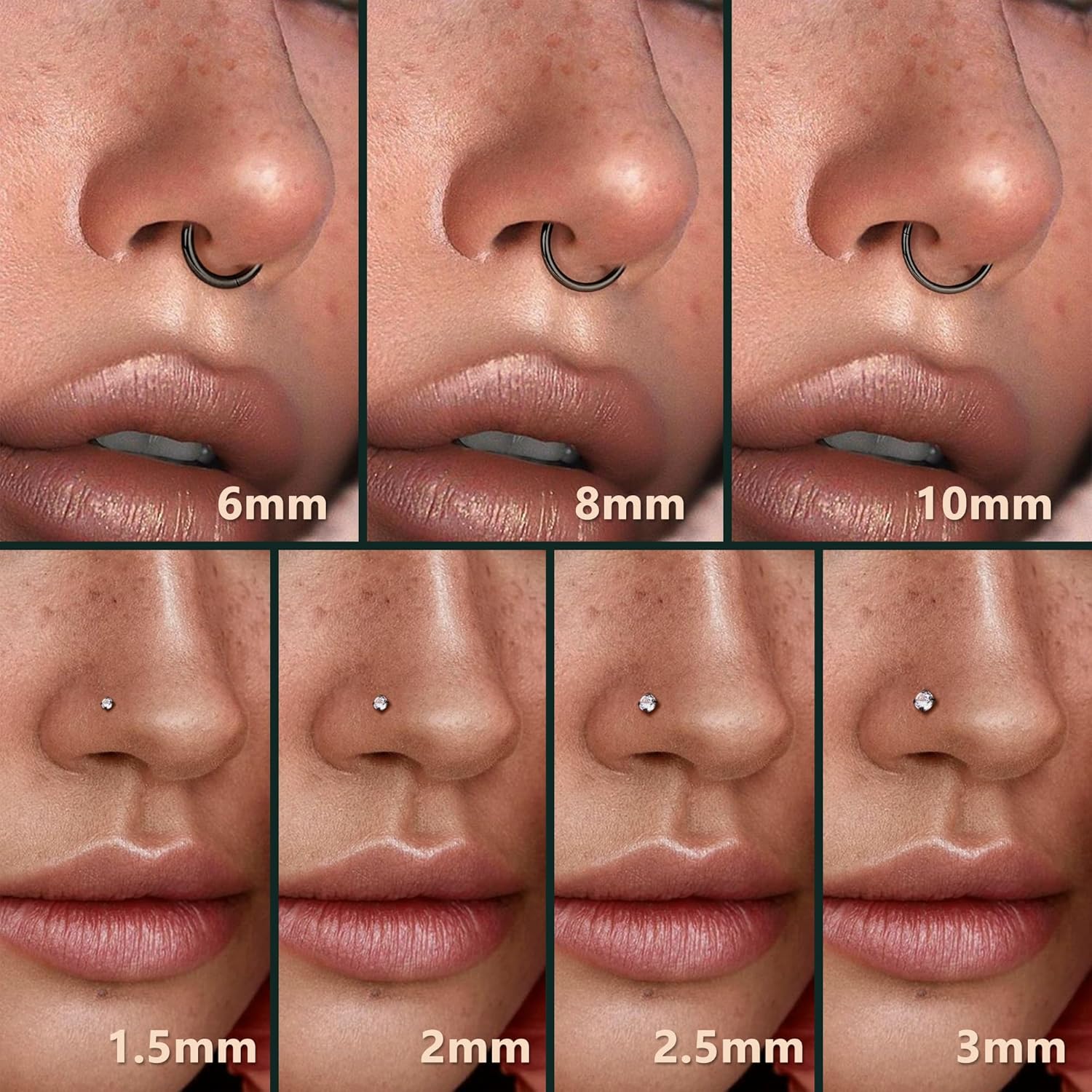 ORAZIO Nose Rings for Women - 14K Gold Filled Hypoallergenic Surgical Steel Nose Ring Hoops 18G/20G Small Cute CZ Straight Screw L Shaped Nose Studs Piercings Jewelry for Women Men 15Pcs - Image 4