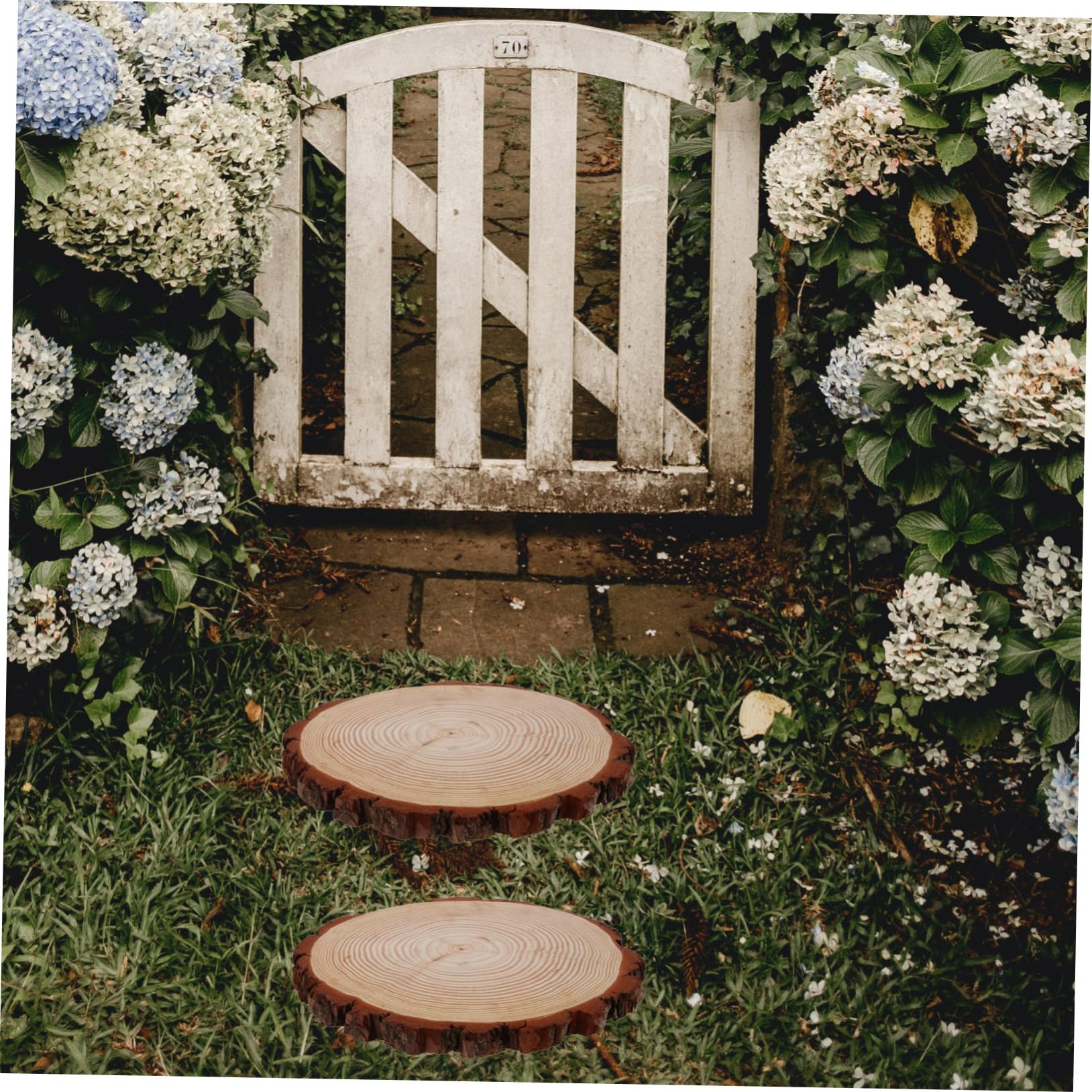 BESPORTBLE Piedras Decorativas para Jardín de Madera Beige, Escalones Resistentes para Exteriores y Caminos de Cemento, Decoración Práctica y Delicada para Jardín