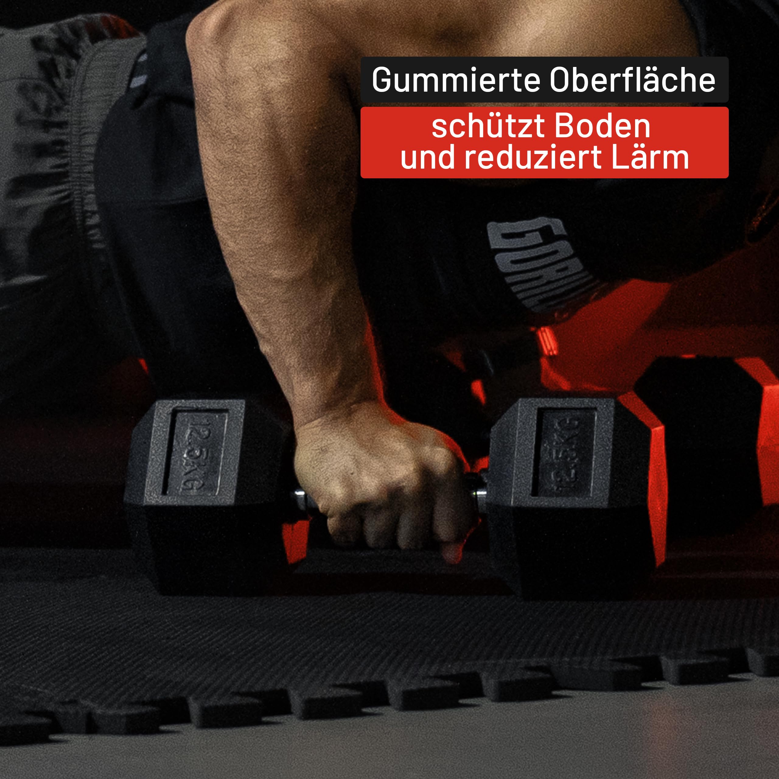 GORILLA SPORTS® Hexagon Kurzhanteln 2–50 kg, gummiert, mit oder ohne Ablage | Schwarze sechseckige Hanteln aus Gusseisen mit gerändeltem Chromgriff, rutschsicher und rollfest; Dumbbell, Krafttraining
