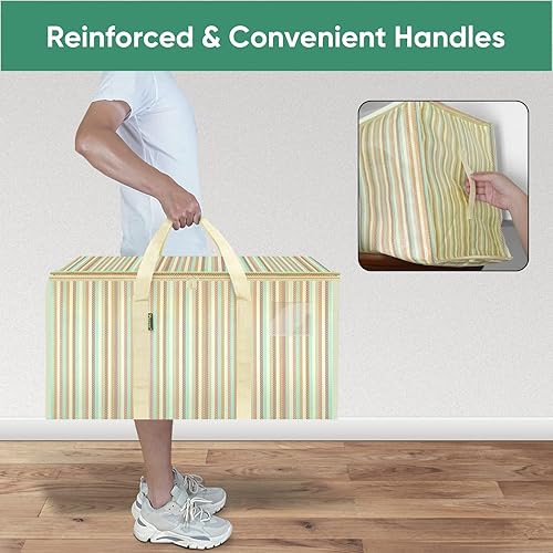 Vista 161 de BALEINE Paquete de 6 bolsas de mudanza de gran tamaño con asas reforzadas, bolsa de almacenamiento resistente para ropa, suministros de mudanza