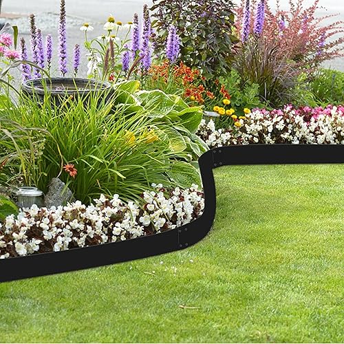 Miniatura 5 de Paquete de 5 bordes de acero para jardines, bordes de jardín de 40 x 7 pulgadas, borde de acero galvanizado flexible, borde de metal para