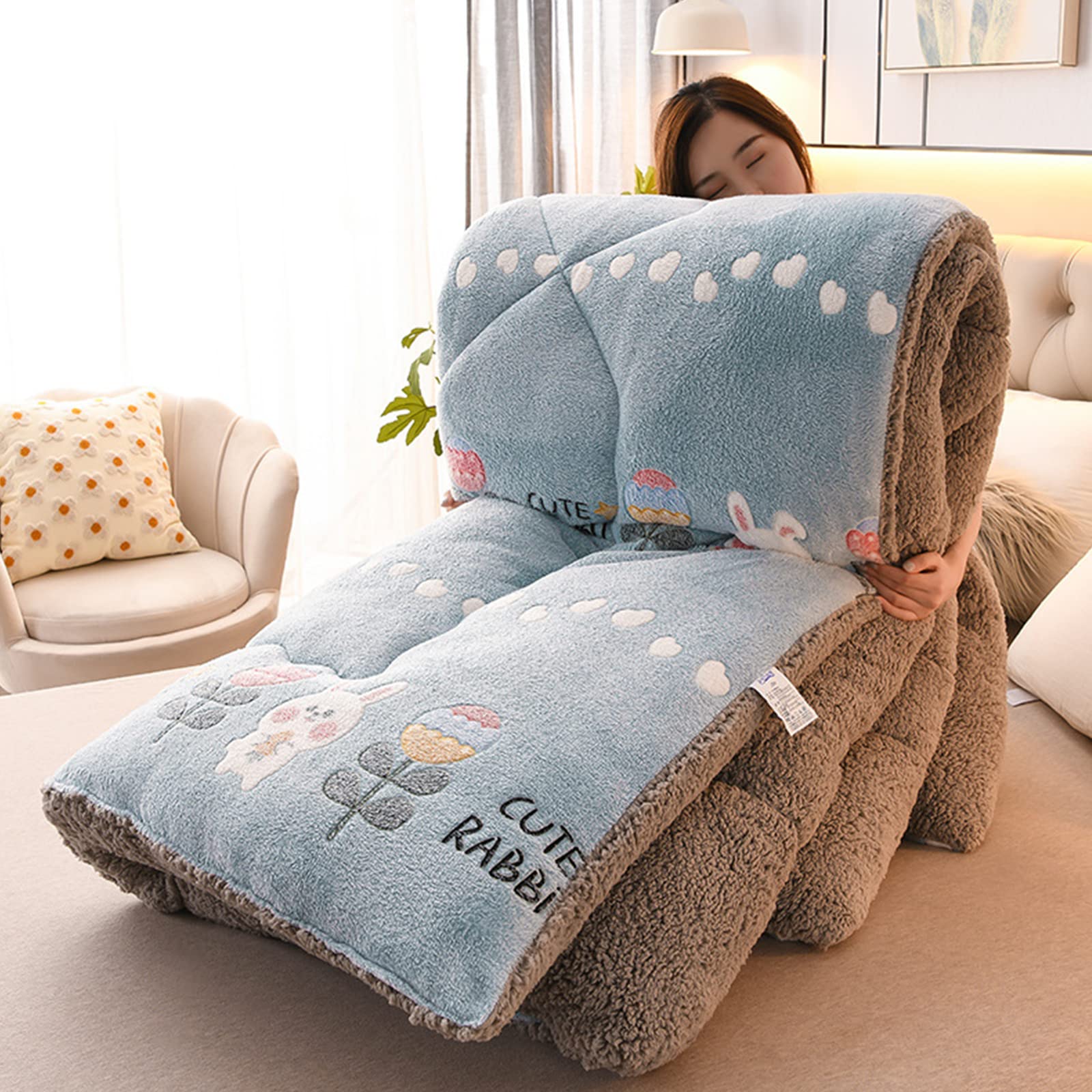 Couette hypoallergénique en coton léger et chaud pour lit douillet